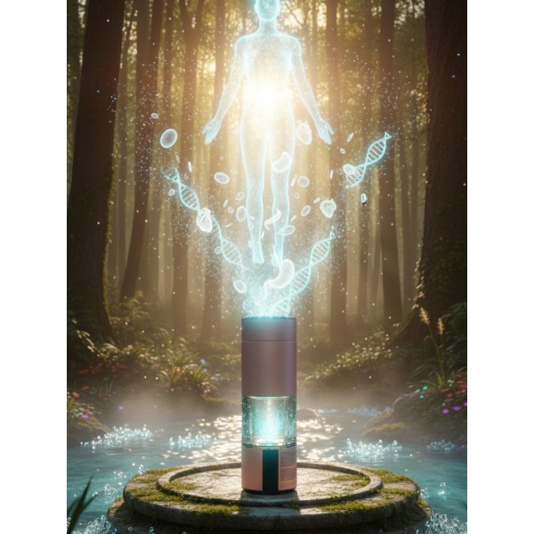 Bottiglia acqua idrogenata X5 Benefici dell'acqua antiossidante per il benessere e la salute e per la bellezza e la cura della pelle